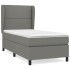 Cama box spring con colchón tela gris oscuro 90x190