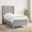 Cama box spring con colchón tela gris claro 80x200 cm