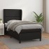 Cama box spring con colchón cuero sintético negro 90x190