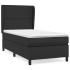 Cama box spring con colchón cuero sintético negro 90x190