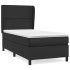 Cama box spring con colchón cuero sintético negro 80x200