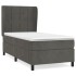 Cama box spring con colchón terciopelo gris oscuro 90x190