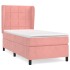 Cama box spring con colchón terciopelo rosa 100x200