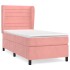 Cama box spring con colchón terciopelo rosa 90x200