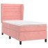 Cama box spring con colchón terciopelo rosa 90x200