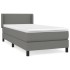 Cama box spring con colchón tela gris oscuro 90x200