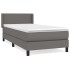 Cama box spring con colchón cuero sintético gris 90x200