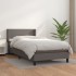 Cama box spring con colchón cuero sintético gris 90x190