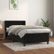 Cama box spring con colchón cuero sintético negro 90x190 cm