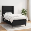 Cama box spring con colchón tela negro 90x200 cm