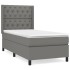 Cama box spring con colchón tela gris oscuro 80x200