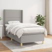 Cama box spring con colchón tela gris claro 80x200 cm