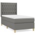 Cama box spring con colchón tela gris oscuro 90x190