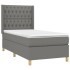 Cama box spring con colchón tela gris oscuro 90x190