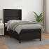 Cama box spring con colchón cuero sintético negro 90x190