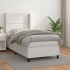 Cama box spring con colchón cuero sintético blanco 90x190