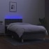 Cama box spring con colchón y LED tela gris oscuro 80x200