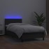 Cama box spring colchón y LED cuero sintético negro 100x200