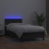 Cama box spring y colchón LED cuero sintético negro 90x190