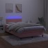 Cama box spring colchón y LED terciopelo rosa 120x200