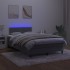 Cama box spring colchón y LED terciopelo gris oscuro 120x200