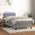 Cama box spring colchón y LED terciopelo gris claro 90x190