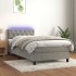 Cama box spring colchón y LED terciopelo gris claro 80x200