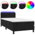 Cama box spring colchón y LED terciopelo negro 90x200