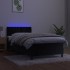 Cama box spring colchón y LED terciopelo negro 90x200