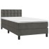 Cama box spring colchón y LED terciopelo gris oscuro 80x200