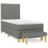 Cama box spring con colchón tela gris oscuro 90x200