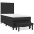 Cama box spring con colchón cuero sintético negro 90x190