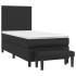 Cama box spring con colchón cuero sintético negro 90x190