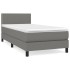 Cama box spring con colchón tela gris oscuro 90x190