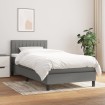 Cama box spring con colchón tela gris oscuro 80x200 cm