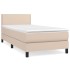 Cama box spring con colchón cuero sintético capuchino 90x200