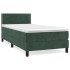 Cama box spring con colchón terciopelo verde oscuro 90x190