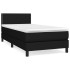 Cama box spring con colchón tela negro 80x200