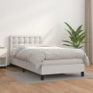 Cama box spring con colchón cuero sintético blanco 80x200 cm