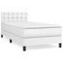 Cama box spring con colchón cuero sintético blanco 80x200