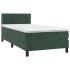 Cama box spring con colchón terciopelo verde oscuro 100x200