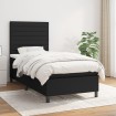 Cama box spring con colchón tela negro 90x200 cm