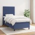 Cama box spring con colchón tela azul 90x200