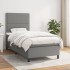 Cama box spring con colchón tela gris oscuro 90x190