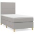 Cama box spring con colchón tela gris claro 90x200