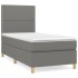 Cama box spring con colchón tela gris oscuro 80x200