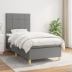 Cama box spring con colchón tela gris oscuro 80x200 cm