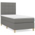 Cama box spring con colchón tela gris oscuro 80x200