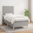 Cama box spring con colchón tela gris claro 90x190