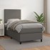 Cama box spring con colchón cuero sintético gris 90x190